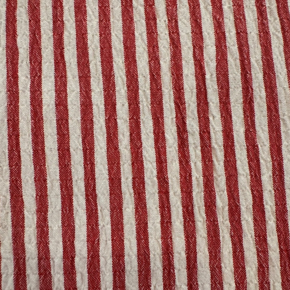 Chenault Red White Striped Puff Sleeve Coastal Cottagecore Hamptons Boho Sz M - Picture 7 of 11